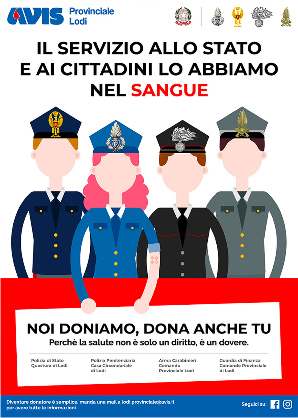 Le forze dell'ordine a sostegno di Avis